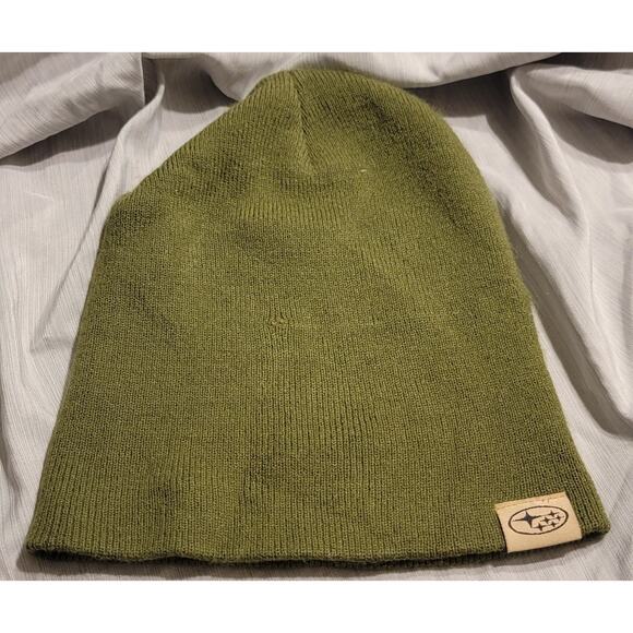 Subaru Beanie Cap Logo Green Warm Winter Car - Picture 2 of 4